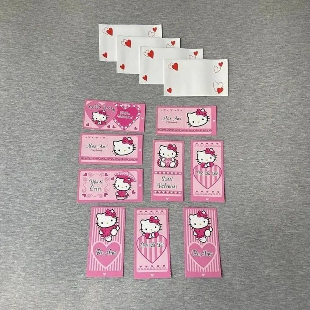 Hello Kitty Vintage Early 2000’s Valentines Day Cards 9 PCS. Set